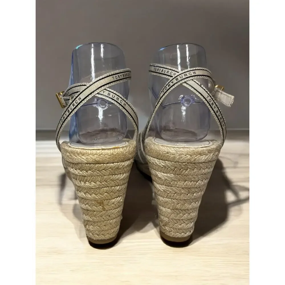 Tory Burch Ribbon Wedge Espadrille 90MM Size 9.5M